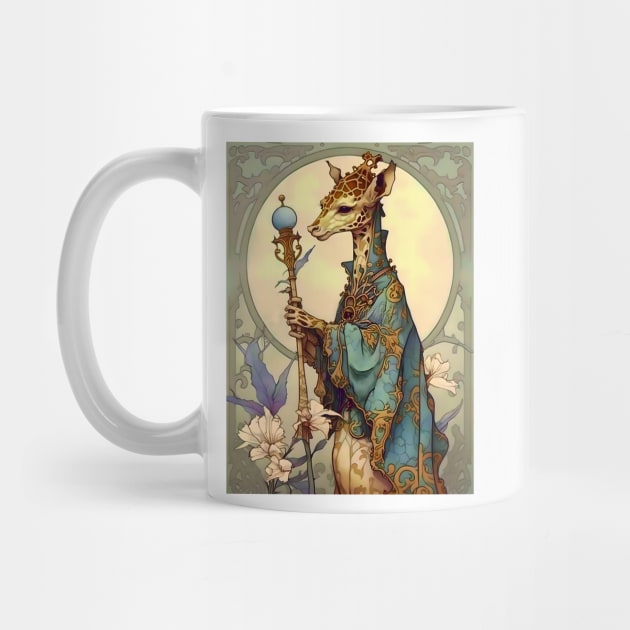 Art Nouveau Fantasy Anthropomorphic Giraffe Wizard by entwithanaxe